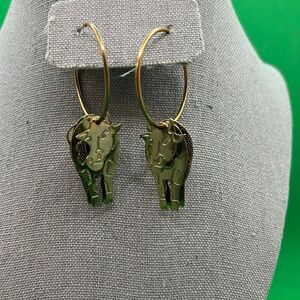 3D cow dangly earrings